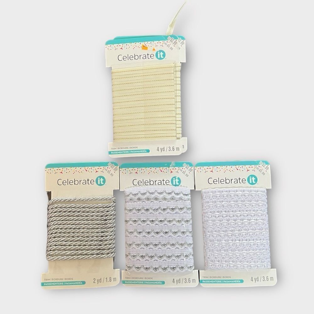 Celebrate It! Ribbon Trim, NWB, 5 Pack Bundle